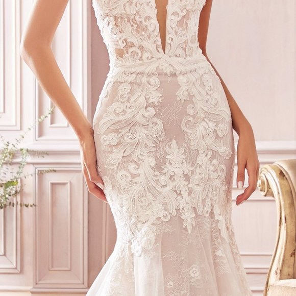 NEW WHITE WEDDING BRIDAL FORMLA Strapless MERMAID Bridal LONG MAXI Gown CD928 - Picture 4 of 9